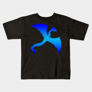 Blue Flying Dragon Design Kids T-Shirt